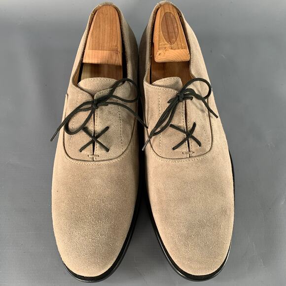 COMMON PROJECTS Size 11 Taupe Suede Lace-Up Oxford Shoes - Picture 4 of 9